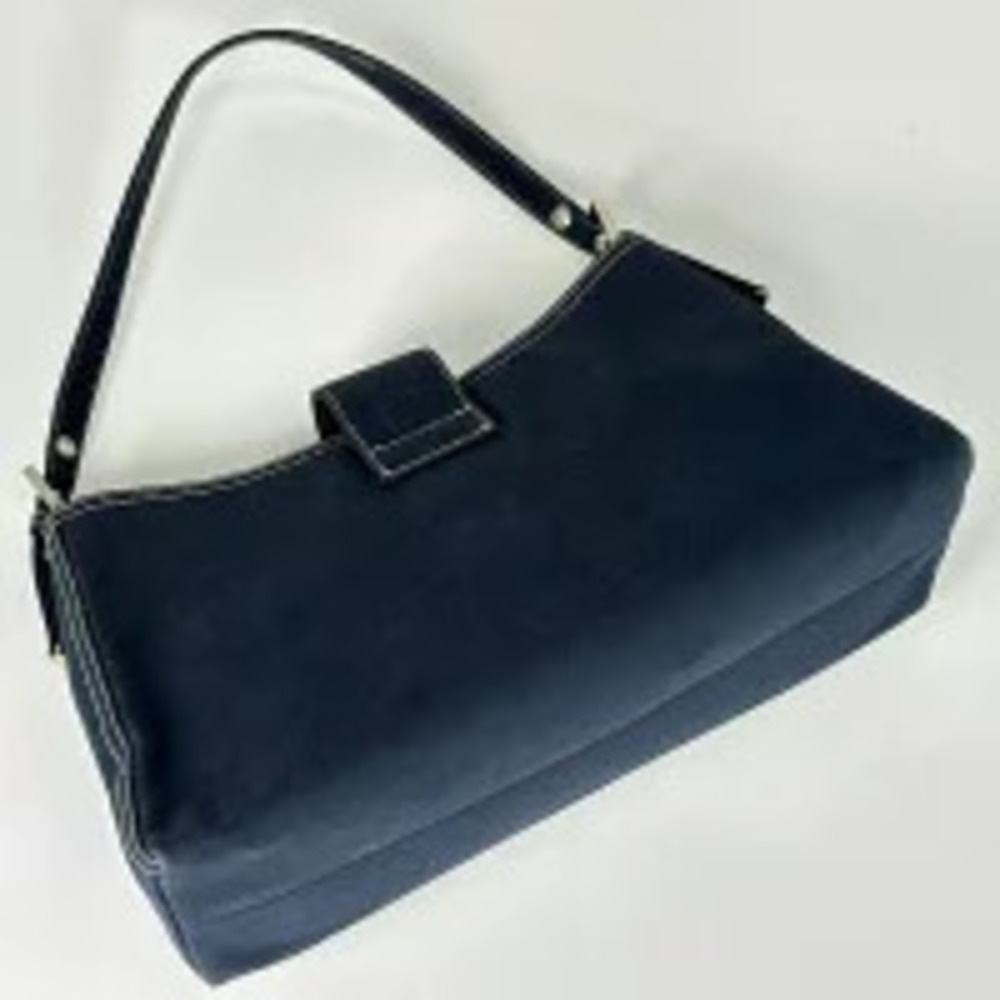 Fendi Shoulder Navy Hobo Handbag Blue Bag Zucca Canvas Blue